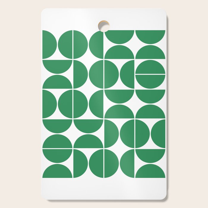 Mid Century Modern Geometric 04 Green Cutting Board