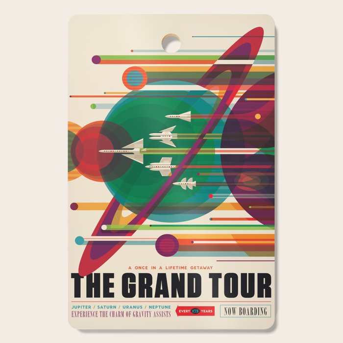 Nasa Retro Space Travel Poster The Grand Tour Cutting Board