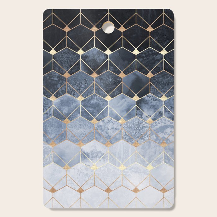 Blue Hexagons And Diamonds Cutting Board