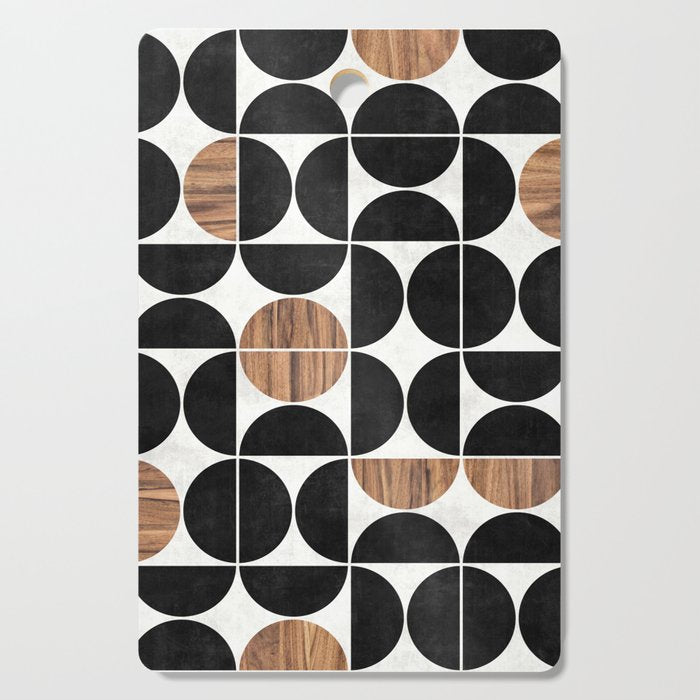 Mid-Century Modern Pattern No.1 - Concrete And Wood Cutting Board