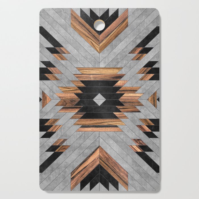 Urban Tribal Pattern No.6 - Aztec - Concrete And Wood Cutting Board