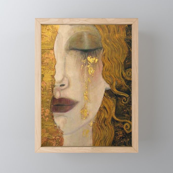 Golden Tears (Freya'S Heartache) Portrait Painting By Gustav Klimt Mini Art Print