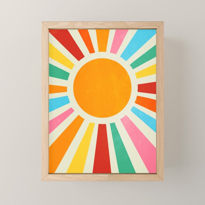 Retro Sunrise: Rainbow Edition Mini Art Print