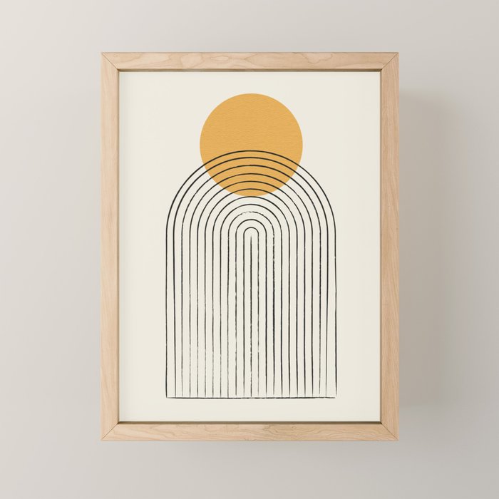 Gold Sun Rainbow Mountain Mini Art Print