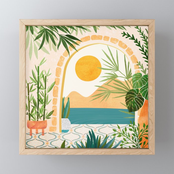 Villa View Tropical Landscape / Villa Series Mini Art Print