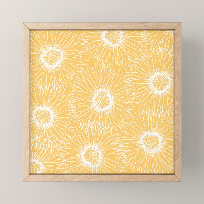 Yellow Sunflowers Line Art Mini Art Print