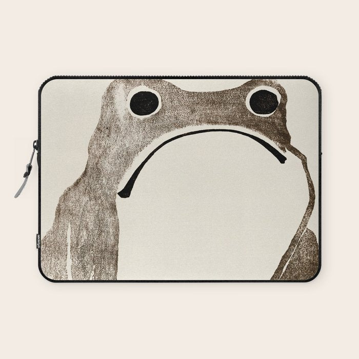 Unimpressed Frog Meika Gafu By Matsumoto Hoji 1814 - Frog Laptop Sleeve