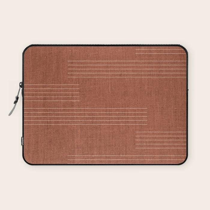 Minimal, Pattern, Boho Prints, Terracotta Laptop Sleeve