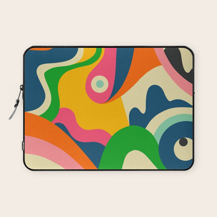 Colorful Mid Century Abstract  Laptop Sleeve