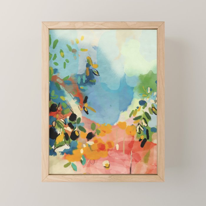 Garden With Sea View And Olive Tree Mini Art Print