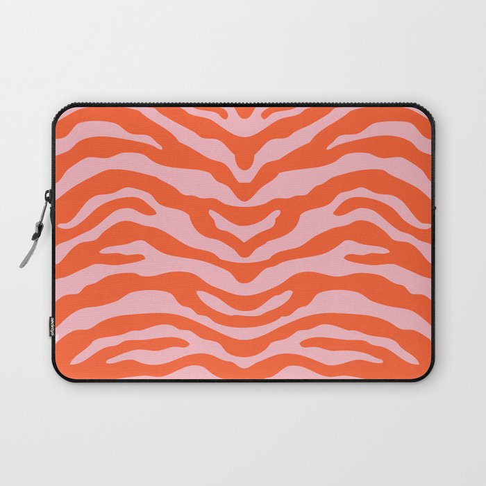 Zebra Wild Animal Print Orange And Pink Laptop Sleeve