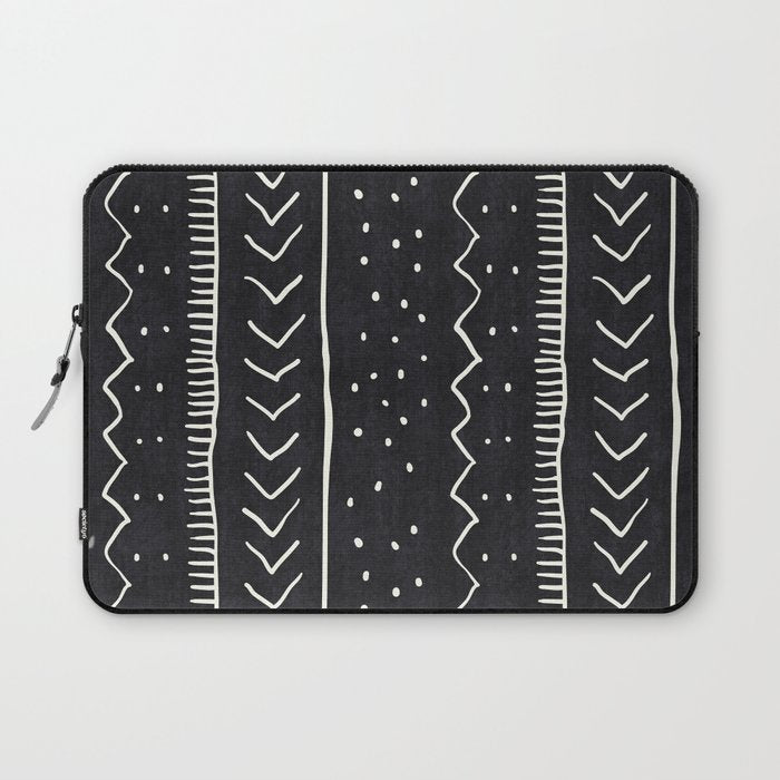 Cute Geometric Stripe In Black And White Laptop Sleeve
