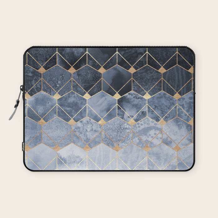 Blue Hexagons And Diamonds Laptop Sleeve