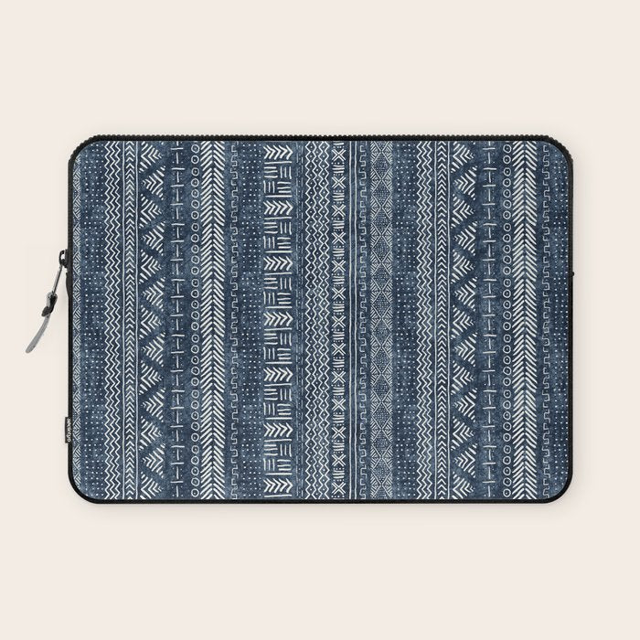 Funky Vertical Stripe In Indigo Laptop Sleeve