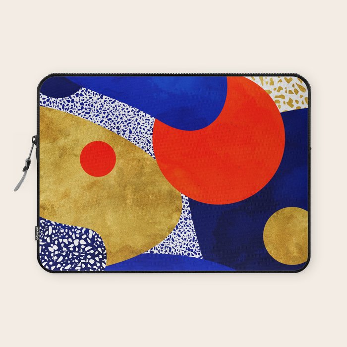 Terrazzo Galaxy Blue Night Yellow Gold Orange Laptop Sleeve