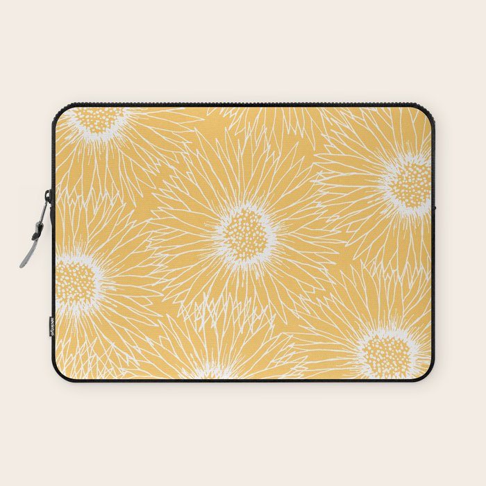 Yellow Sunflowers Line Art Laptop Sleeve