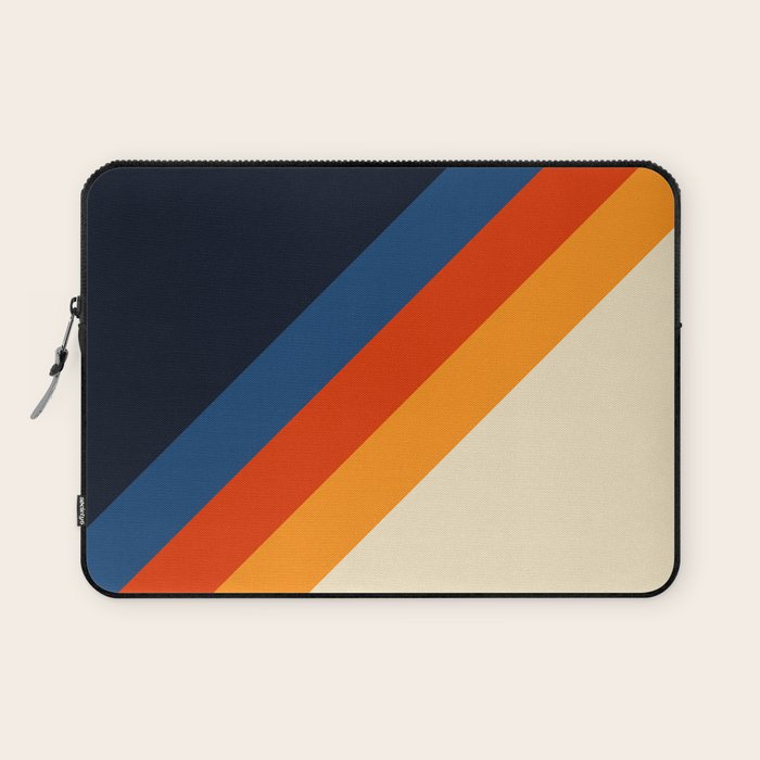Colorful Classic Retro 70s Vintage Style Stripes - Padona Laptop Sleeve