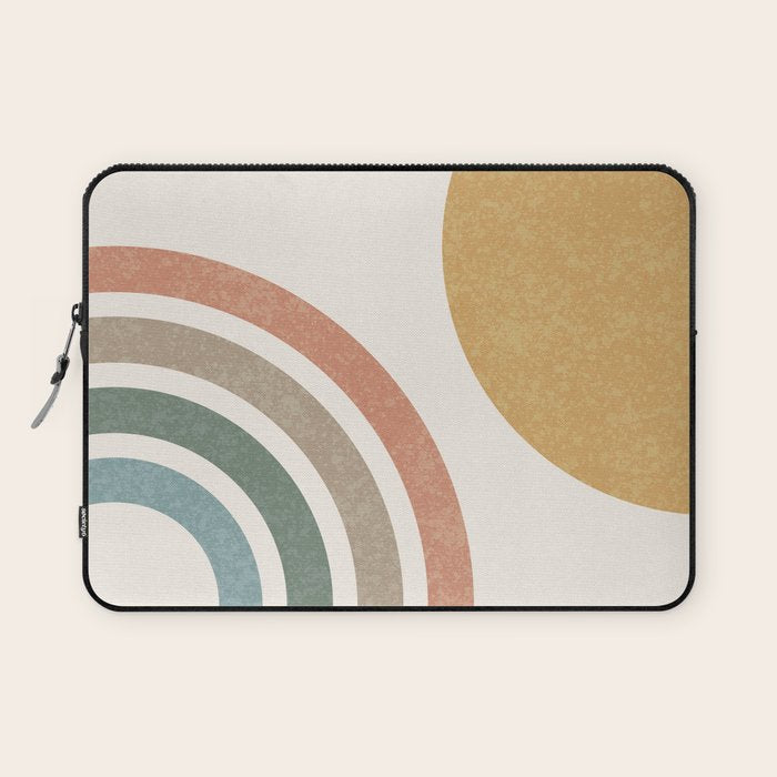 Mid Century Colorful Sun And Rainbow Laptop Sleeve