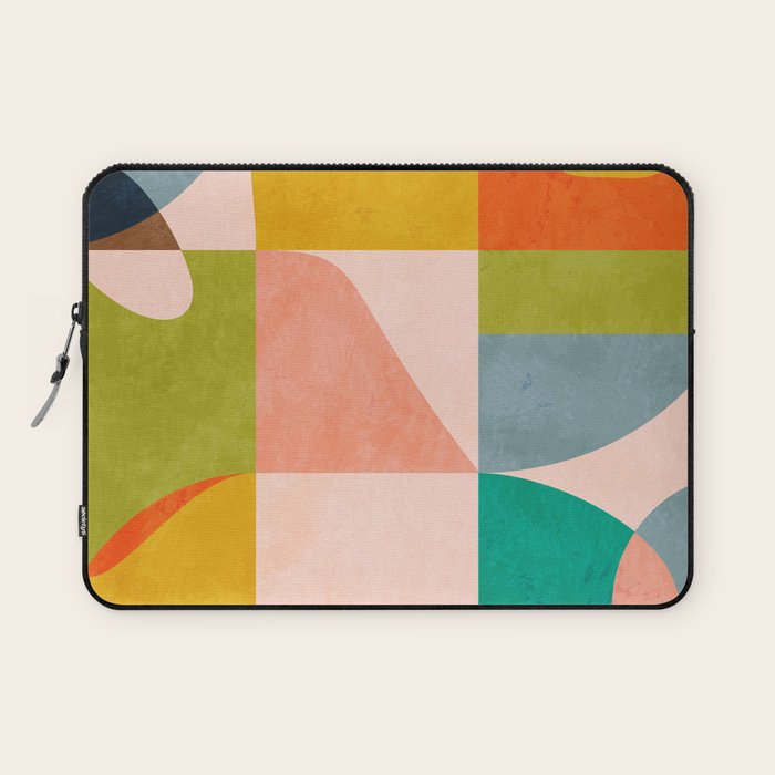 Mid Century Abstract Shapes Spring I Laptop Sleeve