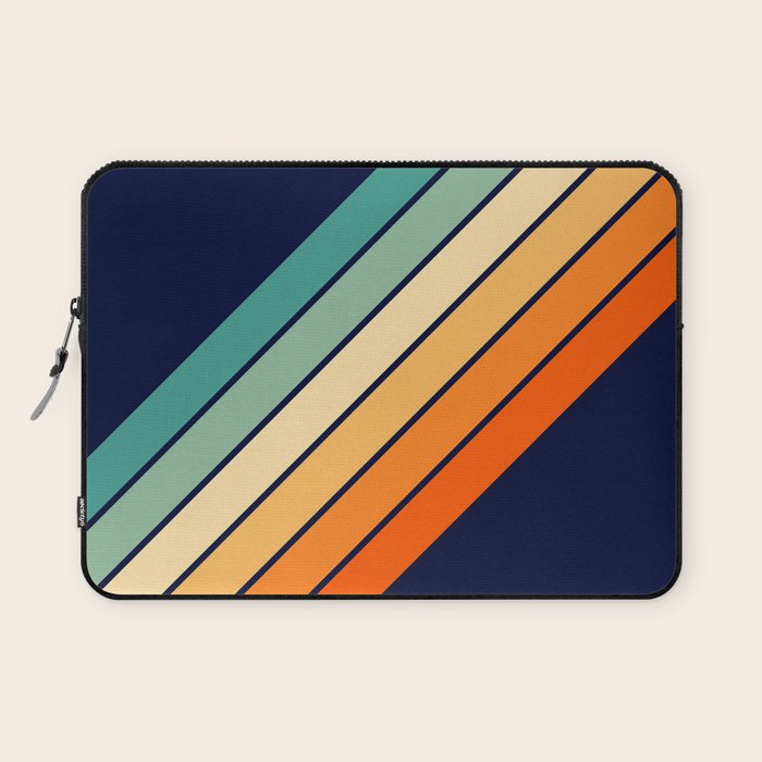 Farida - 70s Vintage Style Retro Stripes Laptop Sleeve