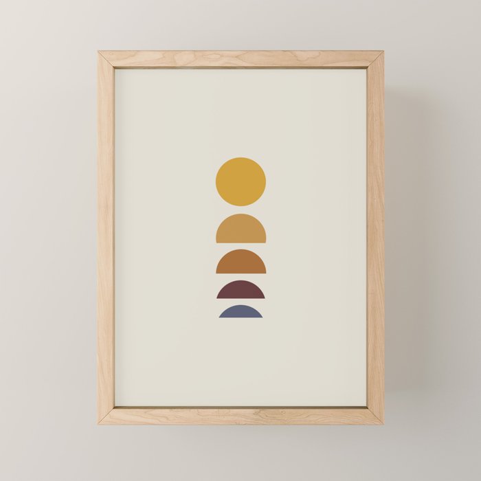 Minimal Sunrise Sunset Shapes Mini Art Print