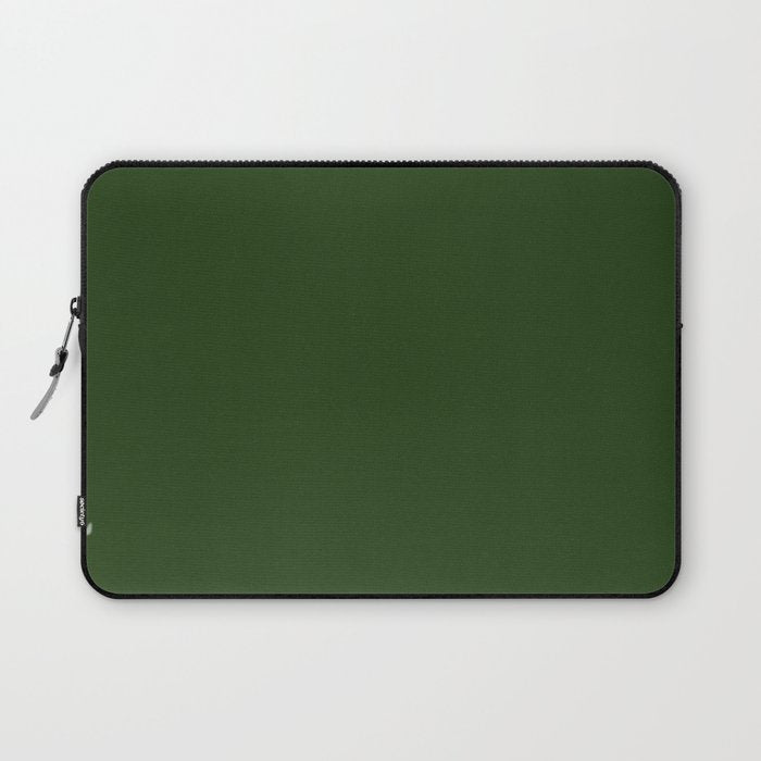 Solid Dark Forest Green Simple Solid Color All Over Print Laptop Sleeve
