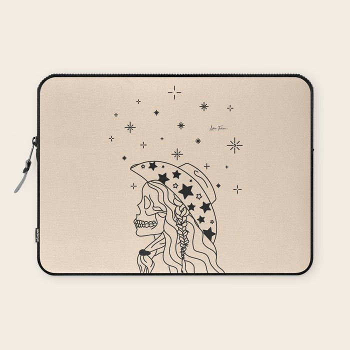 Love Or Die Tryin - Rhinestone Cowgirl Black & Cream Laptop Sleeve