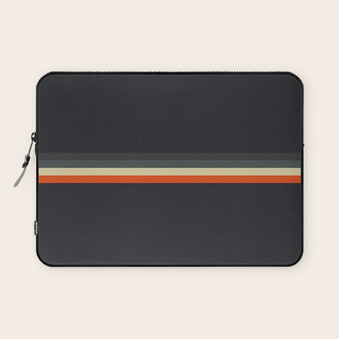 Meness - Classic Minimal Dark Retro Summer Stripes Laptop Sleeve