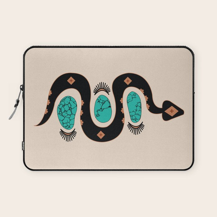 Southwestern Slither In Black Laptop Sleeve