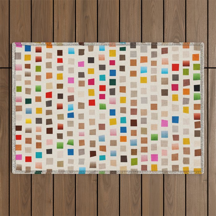 Colorful Mosaic Tiles Modern Artwork Outdoor Rug