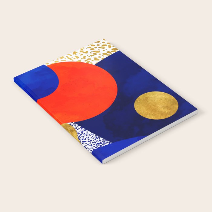 Terrazzo Galaxy Blue Night Yellow Gold Orange Notebook