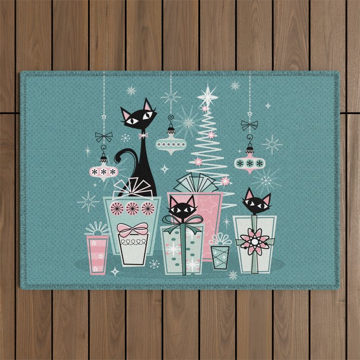 Vintage Kitty Christmas Ii Sxs6- ©Studioxtine Outdoor Rug