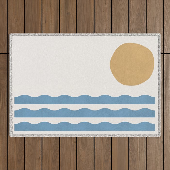 Sun Wave - Seascape Abstract  Outdoor Rug