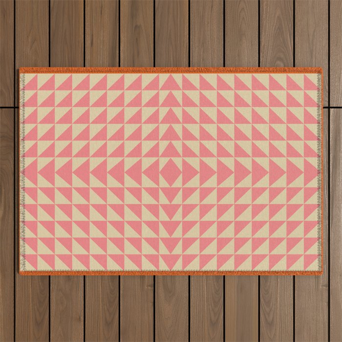 Bold Triangle Pattern In Pink And Orange Outdoor Rug