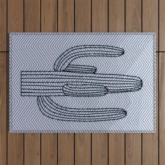 Deserted Cactus - Chevron Slate Outdoor Rug