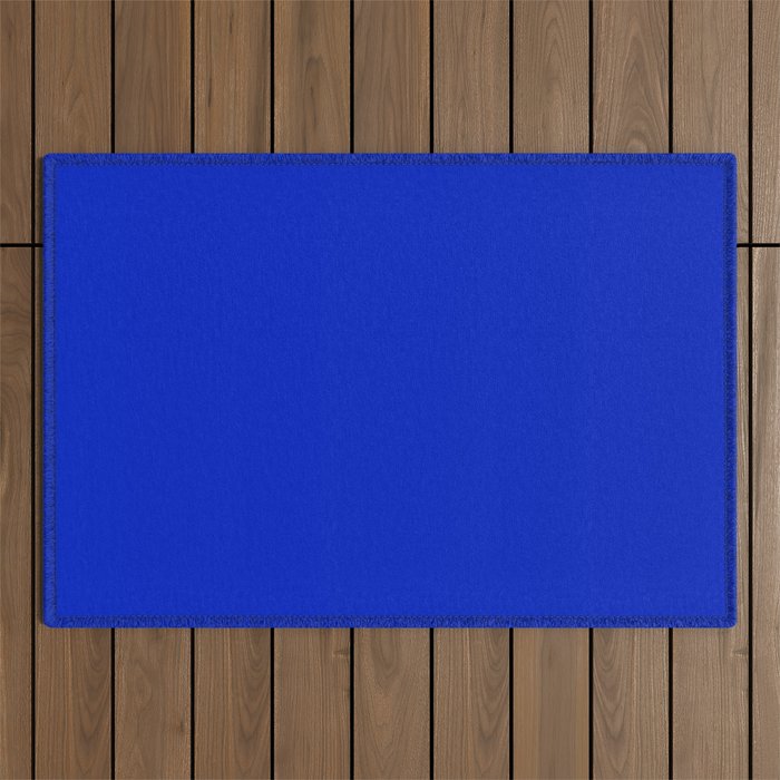 Solid Deep Cobalt Blue Color Outdoor Rug