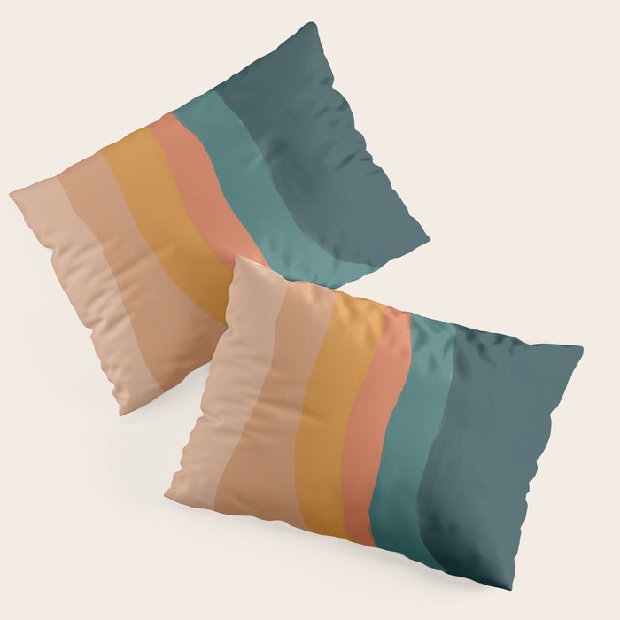 Waves On Sunset Hill | Waves Texture Design Pillow Sham