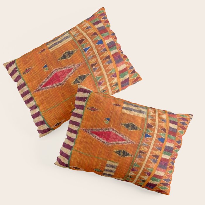 Orange Traditional Moroccan Design Pillow Sham