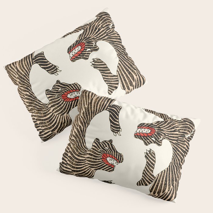 Japanese Tigers By Taguchi Tomoki 1860-1869 - Tiger Pillow Sham