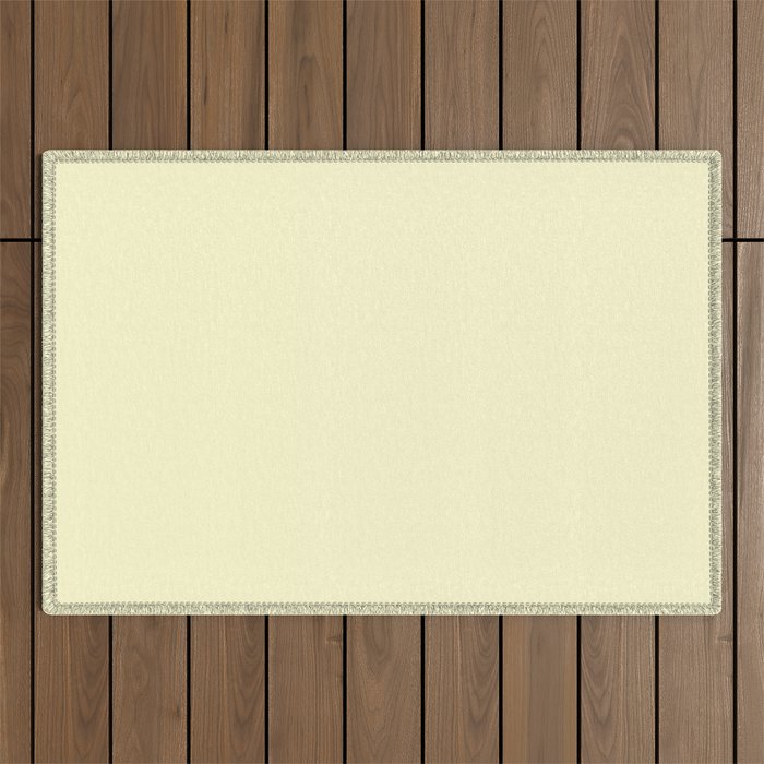 Pastel Lemon Yellow Pale Soft Meringue Yellow Outdoor Rug