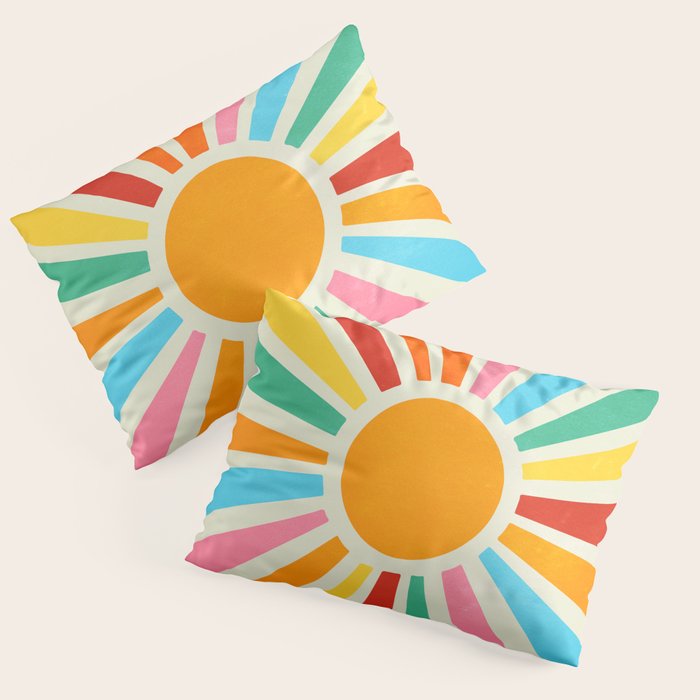 Retro Sunrise: Rainbow Edition Pillow Sham