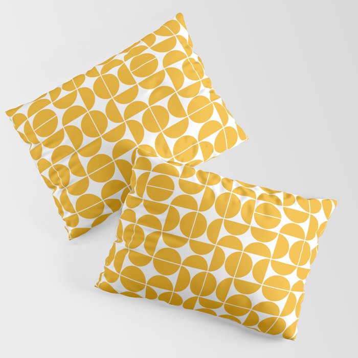 Mid Century Modern Geo 04b Yellow Pillow Sham