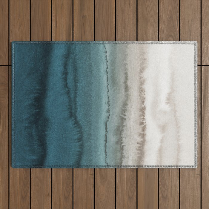Within The Tides - Crashing Waves Teal Outdoor Rug
