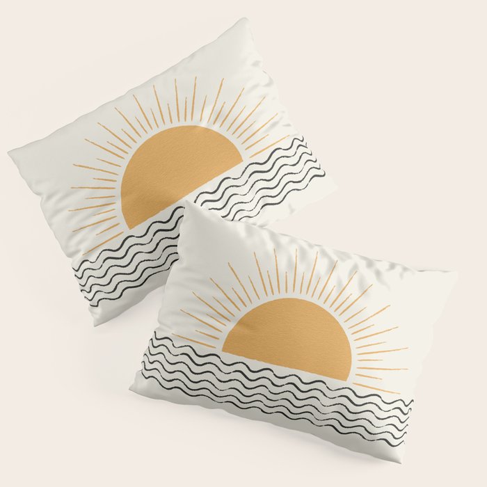 Sunrise Ocean -  Mid Century Modern Style Pillow Sham