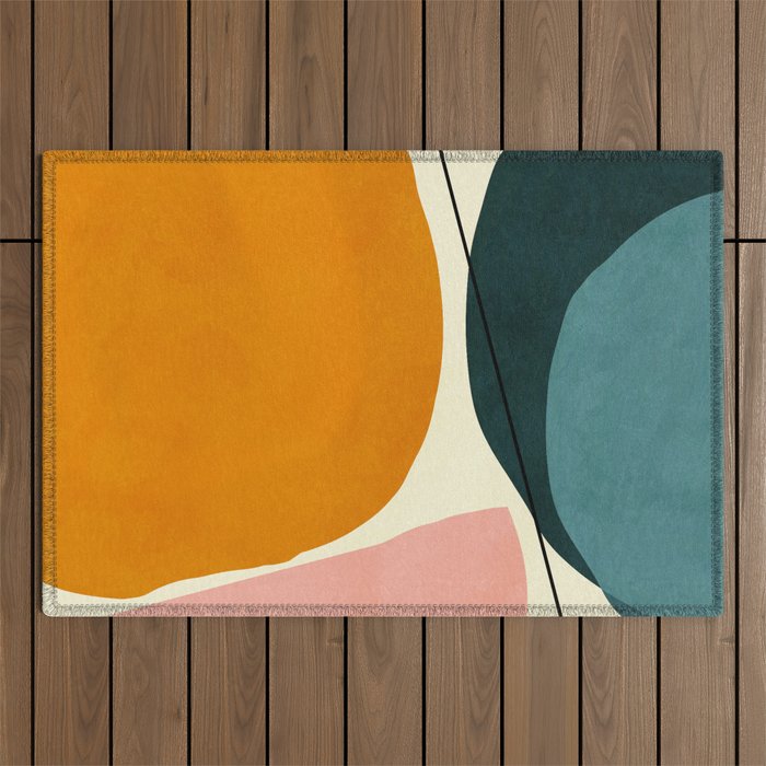Shapes Geometric Minimal Painting Abstract Outdoor Rug