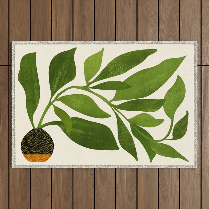 The Wanderer - House Plant Illustration Outdoor Rug