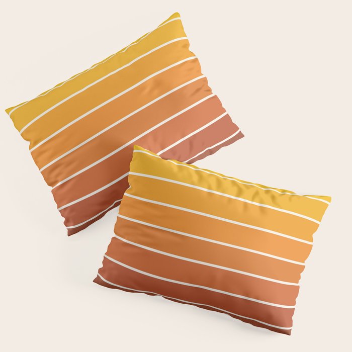 Gradient Arch Ix Retro Orange Mid Century Modern Rainbow Pillow Sham