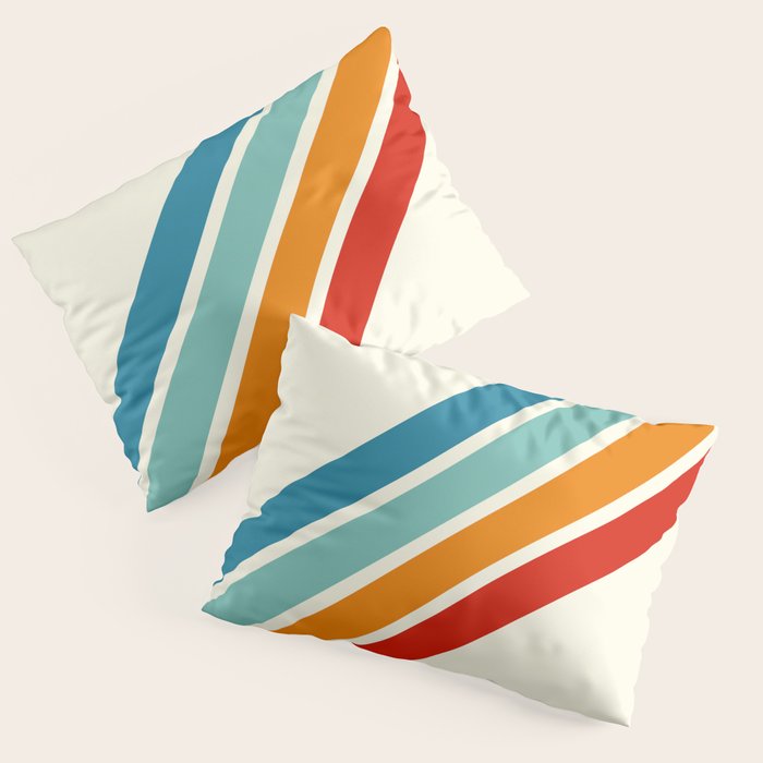 Alator - Classic 70s Retro Summer Stripes Pillow Sham