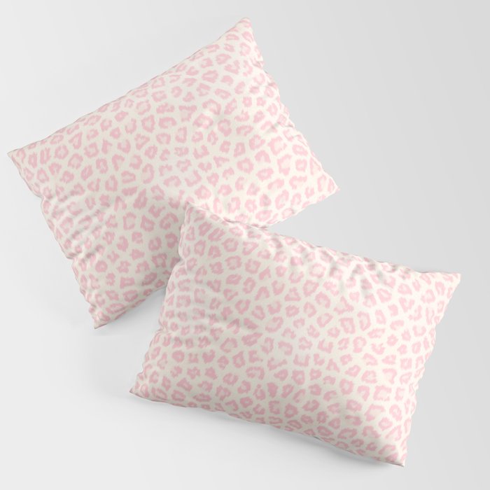 Modern Ivory Blush Pink Girly Cheetah Animal Print Pattern Pillow Sham