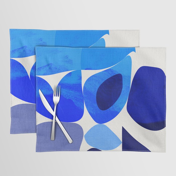 Mid Century Modern Organic Blue 2 Placemat